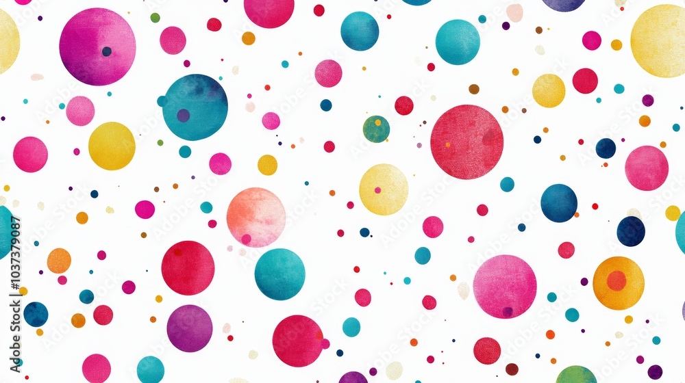 Playful Polka Dots. Bright Circles on White for a Fun, Creative Design Playful Polka Dots. Bright Circles on White for a Fun, Creative Design