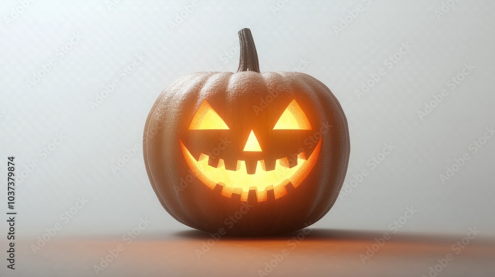 Halloween pumpkin lantern with carved face and glowing eyes, isolated on white transparent background, png element Halloween pumpkin lantern with carved face and glowing eyes, isolated on white transparent background, png element