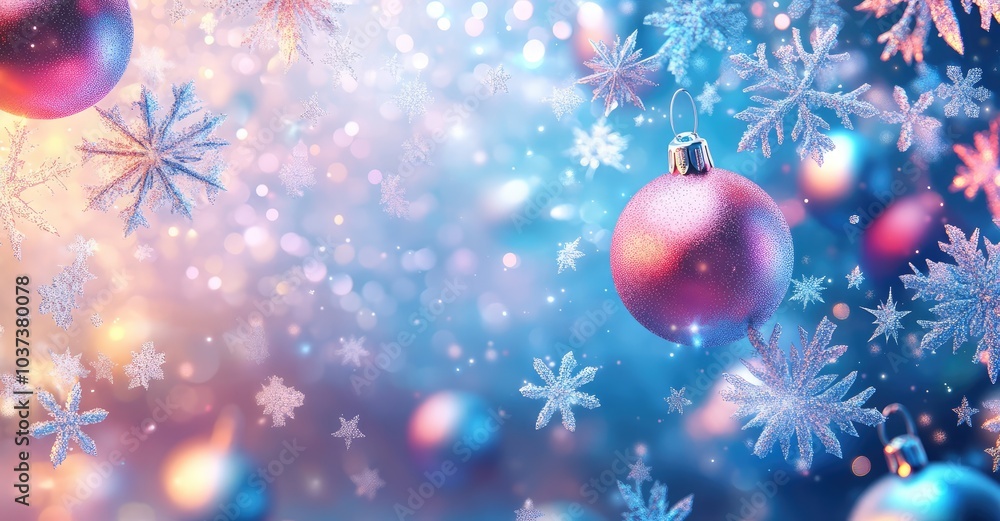 Fototapeta premium Winter Decoration Web Banner. AI generated illustration.