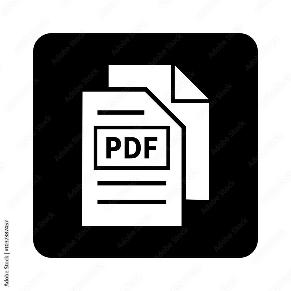 biała ikona pliku PDF na czarnym tle biała ikona pliku PDF na czarnym tle
