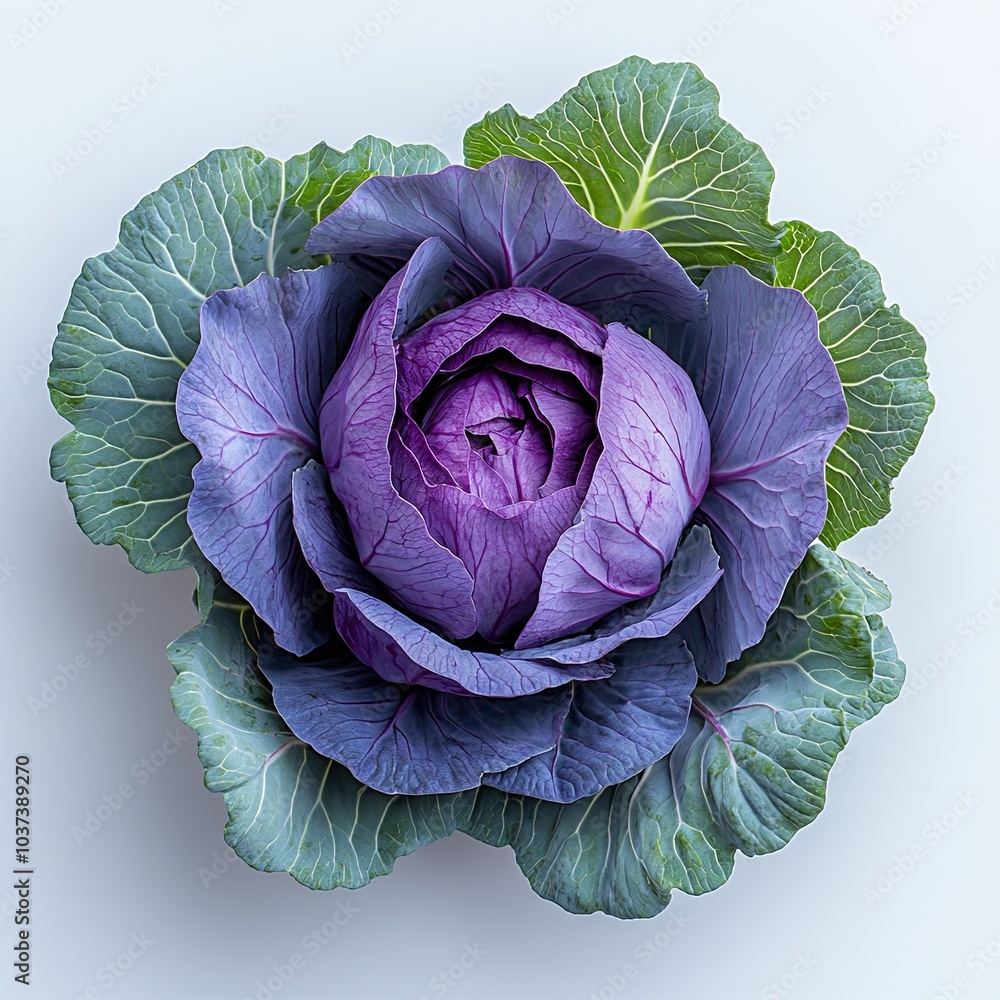 Obraz premium Cabbage on solid white background, product presentation.