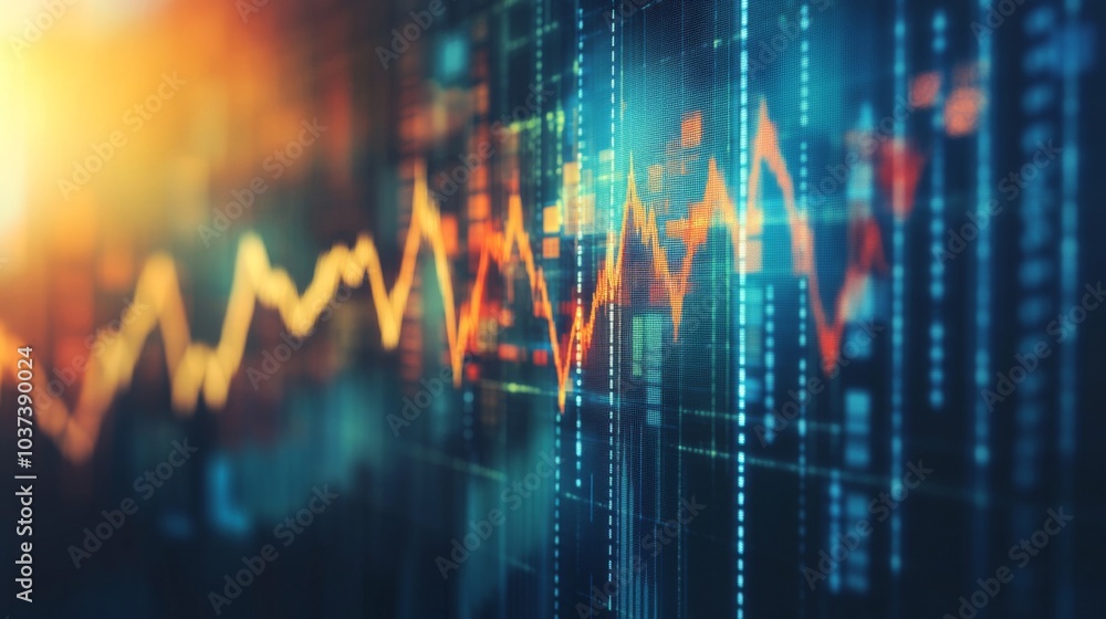 Abstract Financial Chart with Dynamic Data Visualization Abstract Financial Chart with Dynamic Data Visualization
