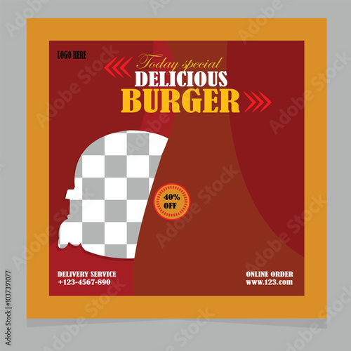 Delicious burger fast food Design