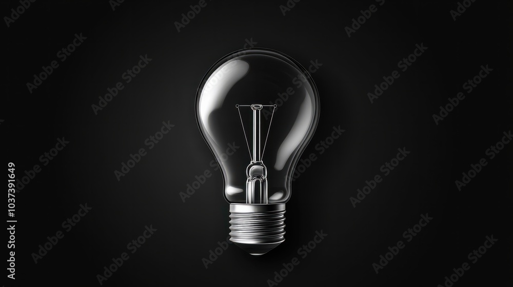 Shiny light bulb on dark backdrop for conceptual purposes Shiny light bulb on dark backdrop for conceptual purposes
