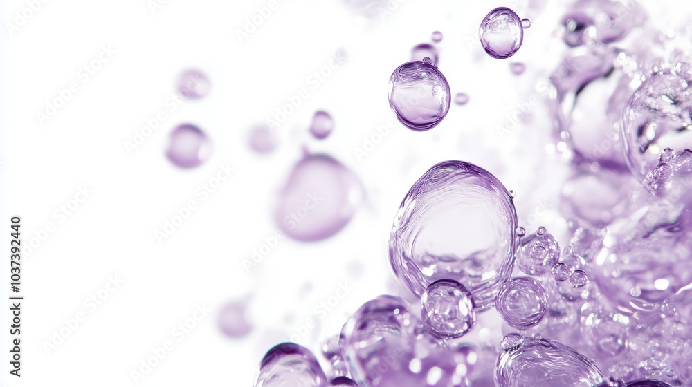 Captivating Beauty of Purple Water Bubbles in Motion Captivating Beauty of Purple Water Bubbles in Motion