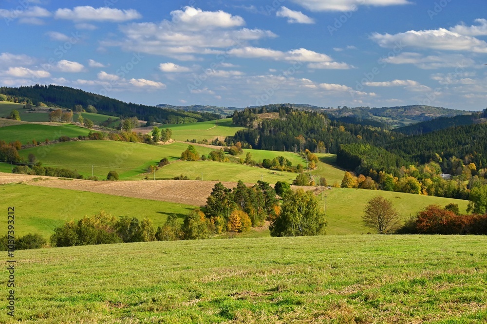 Beautiful autumn landscape with colorful nature in the Czech Republic in autumn time. Beautiful autumn landscape with colorful nature in the Czech Republic in autumn time.
