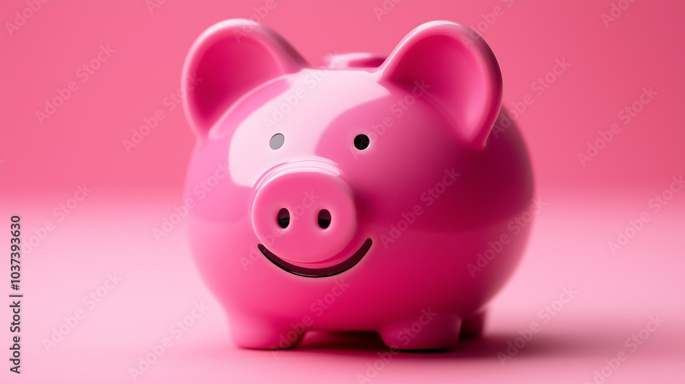 Pink piggy bank against solid pink background symbolizing savings, financial planning, investment, and money management for personal finance or business-related concepts Pink piggy bank against solid pink background symbolizing savings, financial planning, investment, and money management for personal finance or business-related concepts