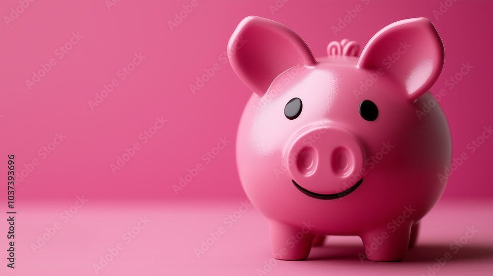 Pink piggy bank against solid pink background symbolizing savings, financial planning, investment, and money management for personal finance or business-related concepts Pink piggy bank against solid pink background symbolizing savings, financial planning, investment, and money management for personal finance or business-related concepts