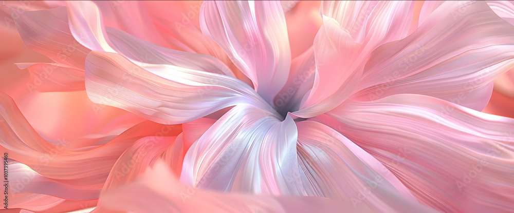 A 3D abstract background featuring soft pastelcolored ribbons and petals in an elegant arrangement creating a dreamy atmosphere with a sense of motion .jpe A 3D abstract background featuring soft pastelcolored ribbons and petals in an elegant arrangement creating a dreamy atmosphere with a sense of motion .jpe