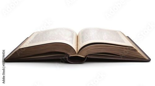 Obraz na płótnie Large coffee table book lying open to a page with bright photography, isolated on a white background w salonie