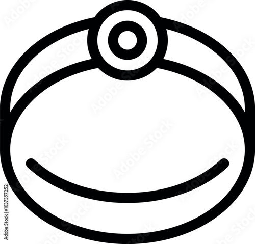 Medical head mirror reflecting light icon, outline style
