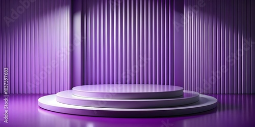simple circular platform for product presentation with purple background