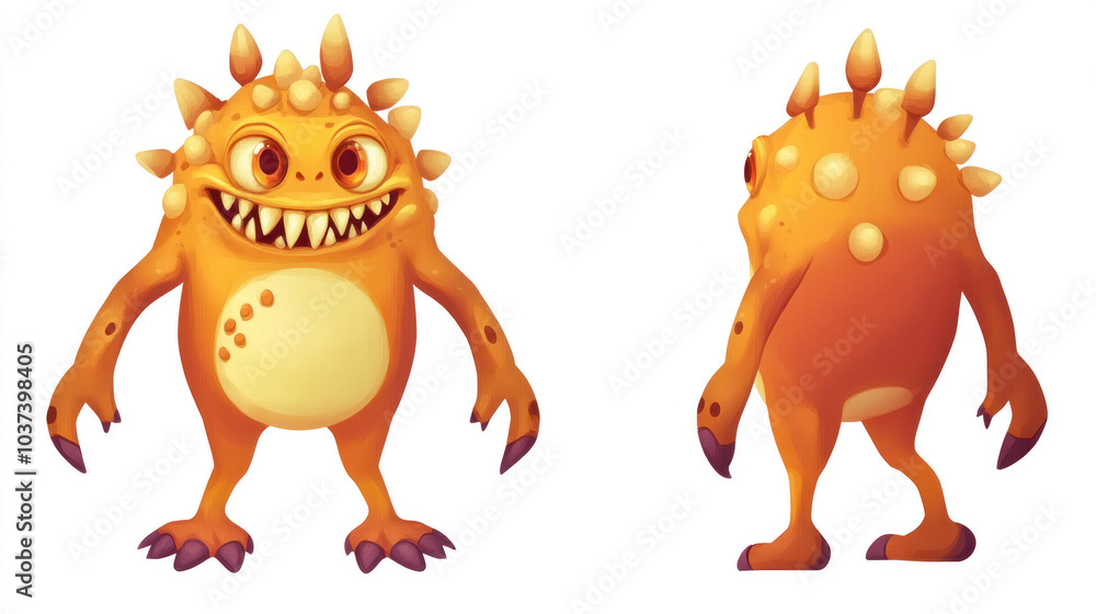 Fototapeta premium Carton monster creature, game art, concept art for game development, animation