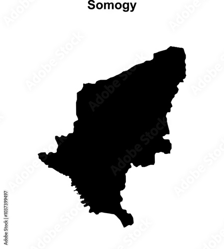 Somogy county blank outline map photo