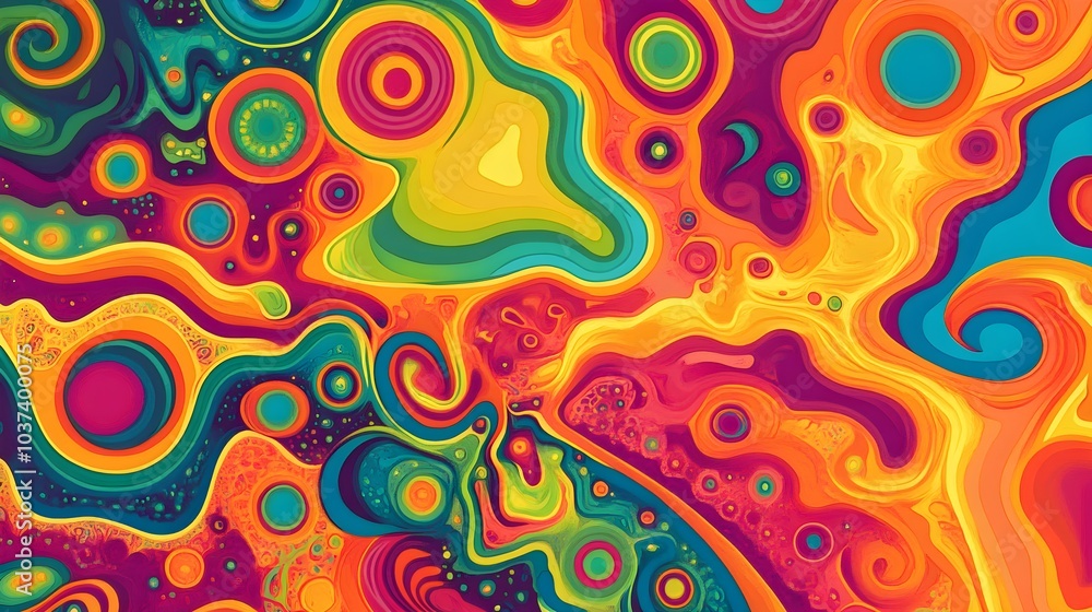 Abstract Colorful Swirls and Circles Background Abstract Colorful Swirls and Circles Background