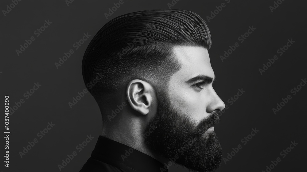 Stylish Man with Sleek Hair and Beard Profile Stylish Man with Sleek Hair and Beard Profile