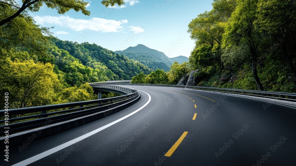 Fototapeta premium Scenic Road Through Lush Green Landscape