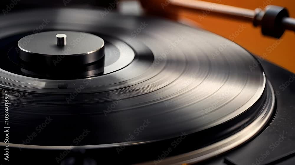 Close-Up of Spinning Vinyl Record Close-Up of Spinning Vinyl Record