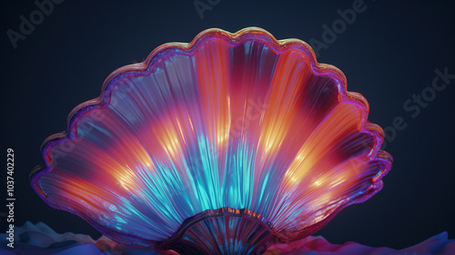 Clam gloomy seashell whispers in pearly pink color photo