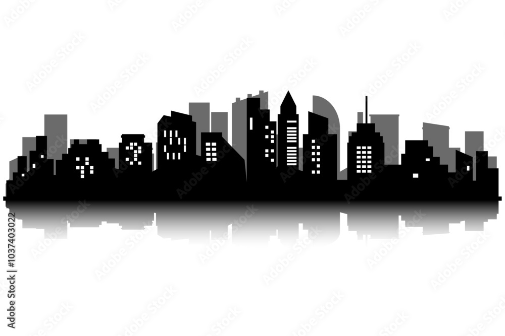 black vector silhouette of the city on the horizon black vector silhouette of the city on the horizon
