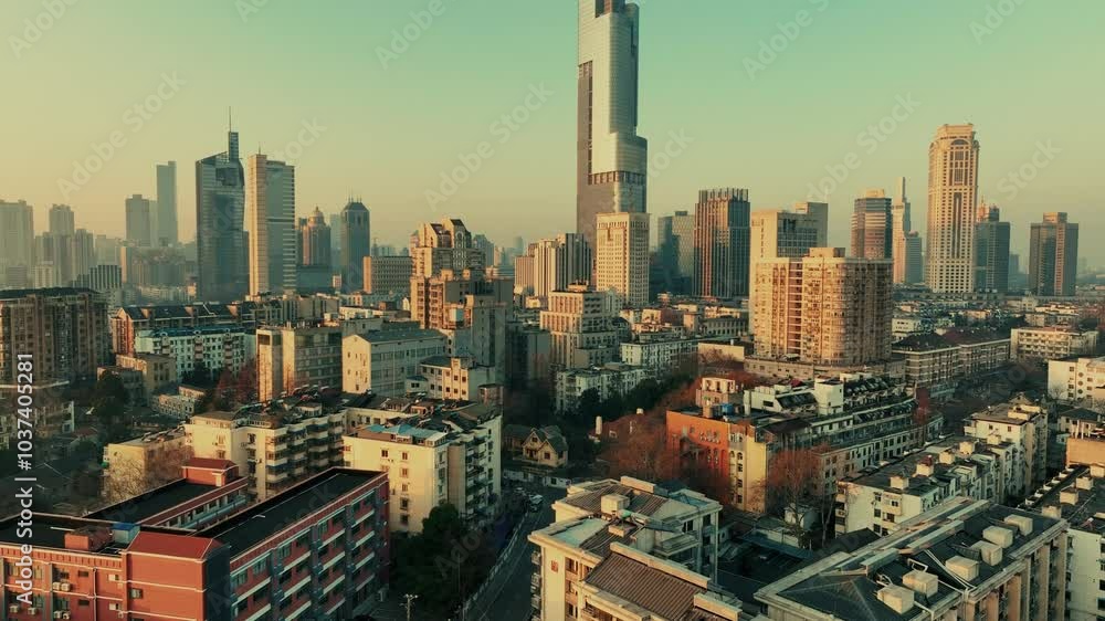 custom made wallpaper toronto digitalUrban buildings aerial view of Nanjing