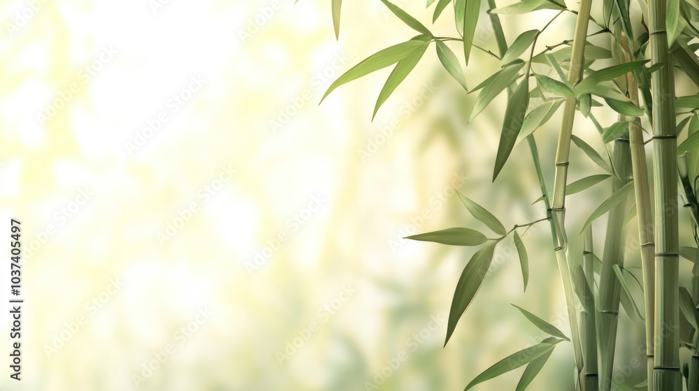 A serene bamboo forest background with soft lighting. A serene bamboo forest background with soft lighting.