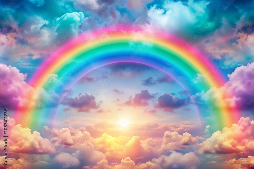 Vibrant Sky Light Rainbow Pattern for Serene Backgrounds and Designs Vibrant Sky Light Rainbow Pattern for Serene Backgrounds and Designs