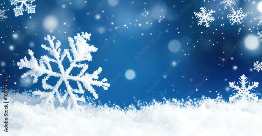 Winter snowflake snowy border background design. AI generated illustration. Winter snowflake snowy border background design. AI generated illustration.