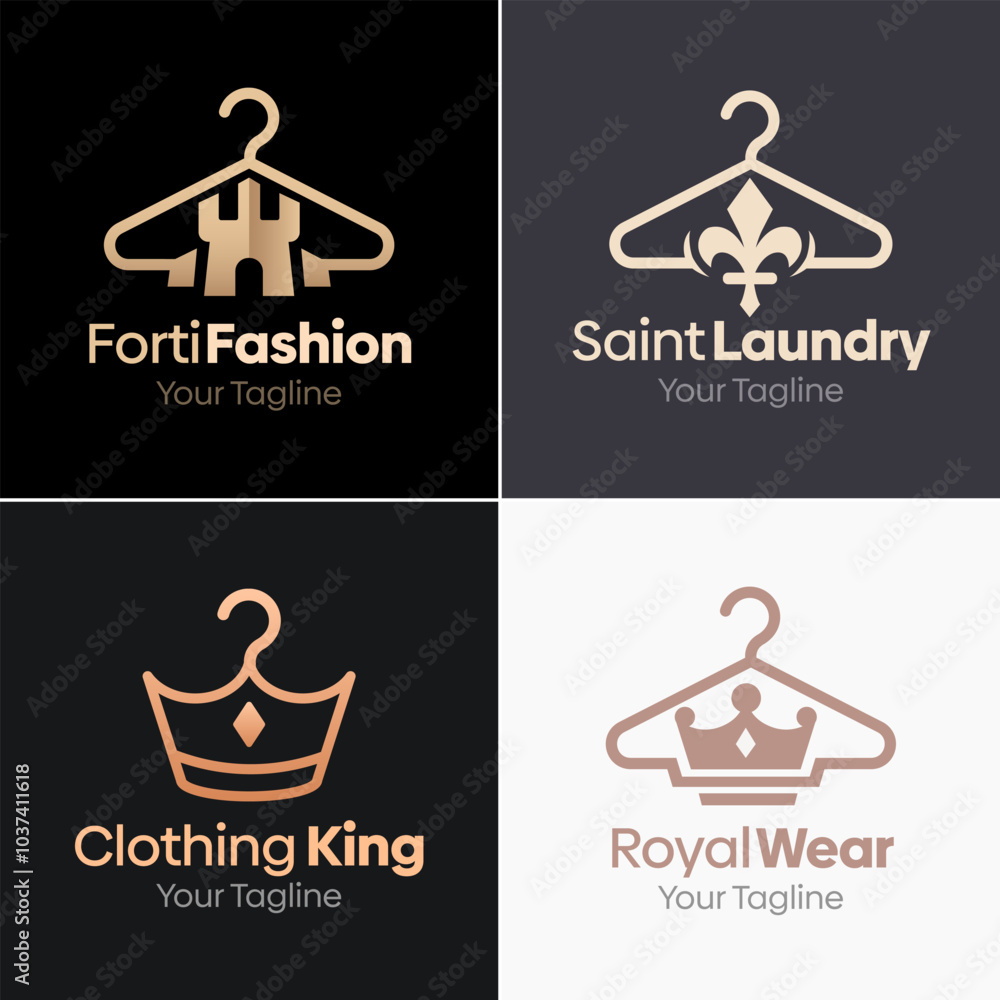 Hanger, Fashion Shape Logo Template Set. Good for Business, Agency, Community and Organization Hanger, Fashion Shape Logo Template Set. Good for Business, Agency, Community and Organization