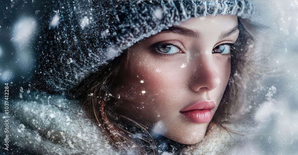 Winter textured photo mask effect. AI generated illustration. Winter textured photo mask effect. AI generated illustration.