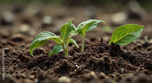 young green plant in soil