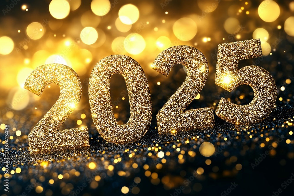 Happy New Year 2025, 3d Number Happy New Year 2025, 3d Number
