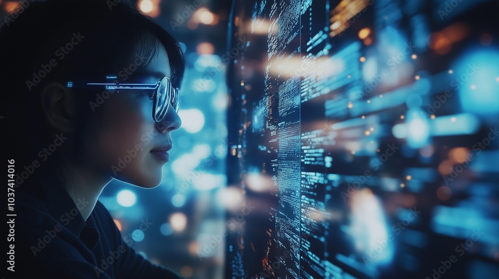 People interacting with AI, Programmer analyzes code People interacting with AI, Programmer analyzes code