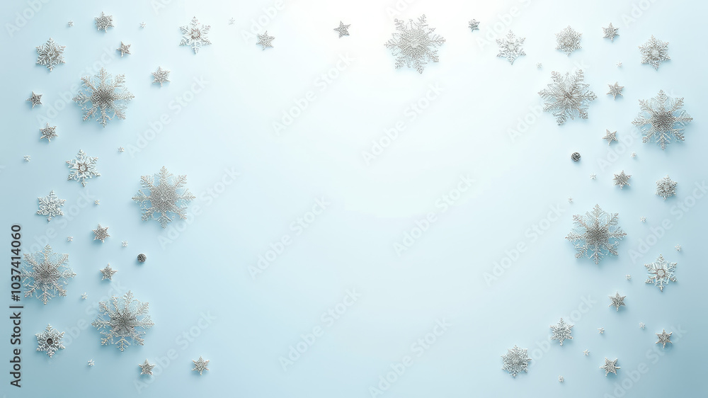 Winterliche Schneeflocken auf hellem Hintergrund
Winterliche Schneeflocken auf hellem Hintergrund