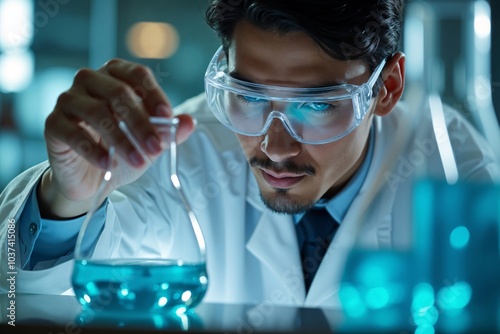 Scientist Analyzing Chemical Reactions in the Lab