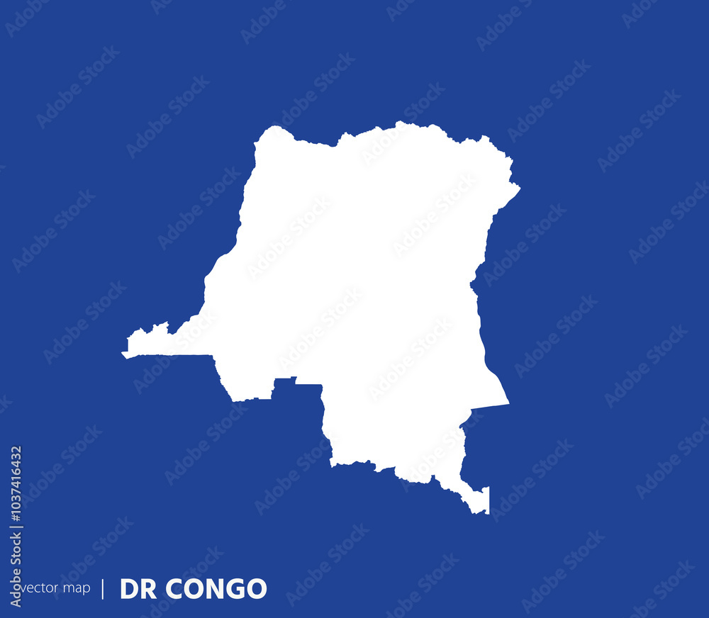 Obraz premium High Detailed Vector Map - Democratic Republic of the Congo