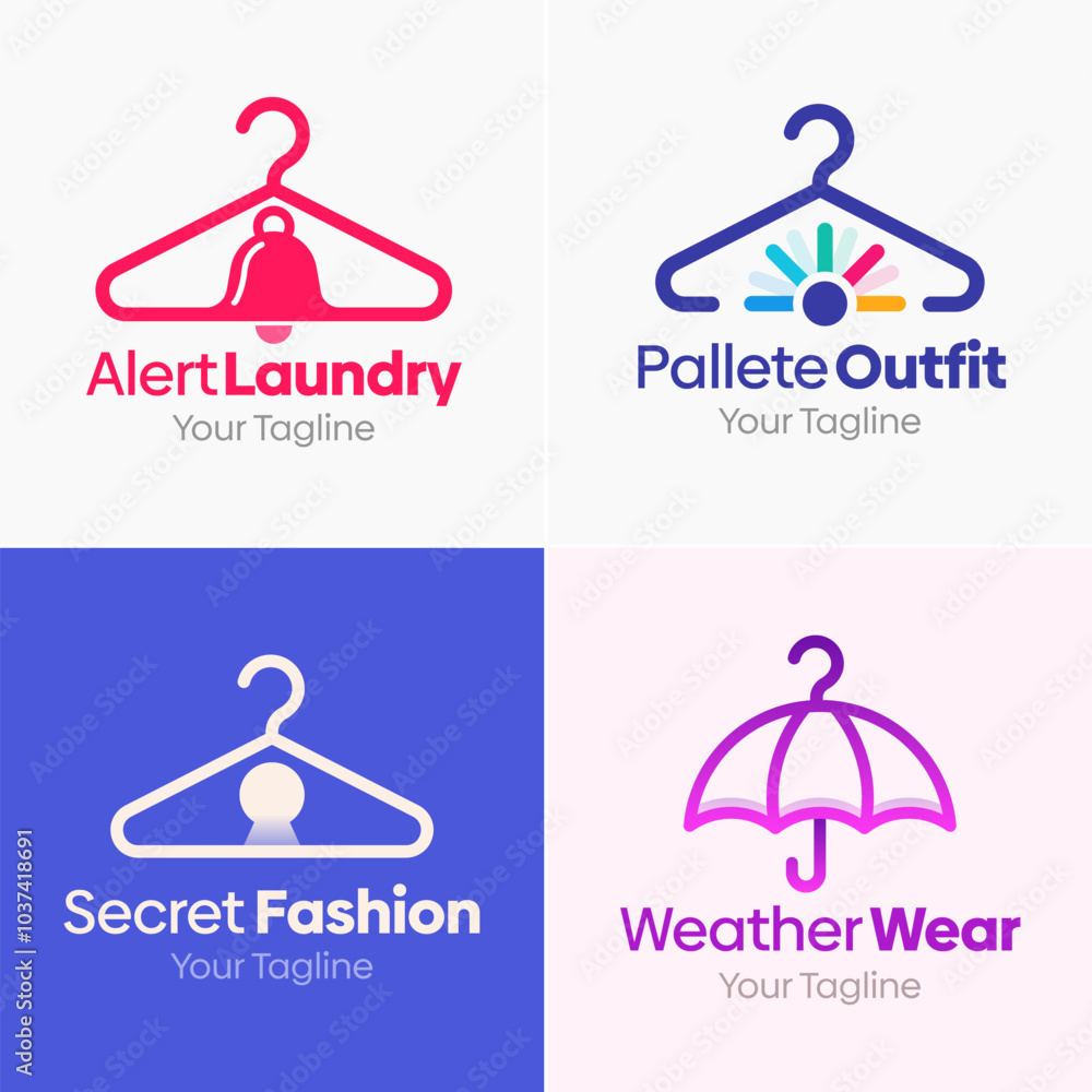 Hanger, Fashion Shape Logo Template Set. Good for Business, Agency, Community and Organization Hanger, Fashion Shape Logo Template Set. Good for Business, Agency, Community and Organization