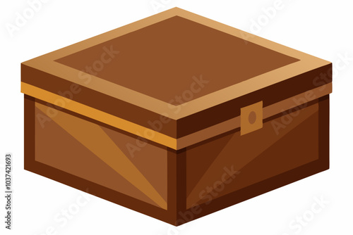 isolated wooden crate or box cartoon graphic illustration