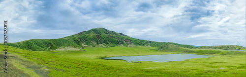 Panorama view of Kusasenri pond and meadow photo