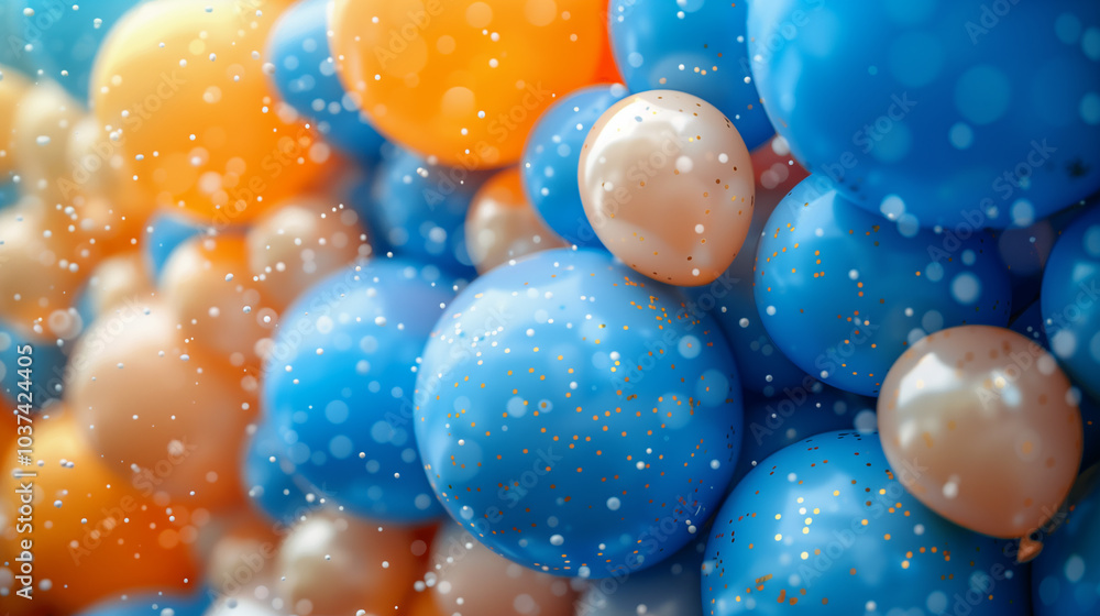Yellow and blue balloons. Valentine's Day, birthday, anniversary celebration. Festive background with colorful balloons, party atmosphere, and decorative elements. Yellow and blue balloons. Valentine's Day, birthday, anniversary celebration. Festive background with colorful balloons, party atmosphere, and decorative elements.