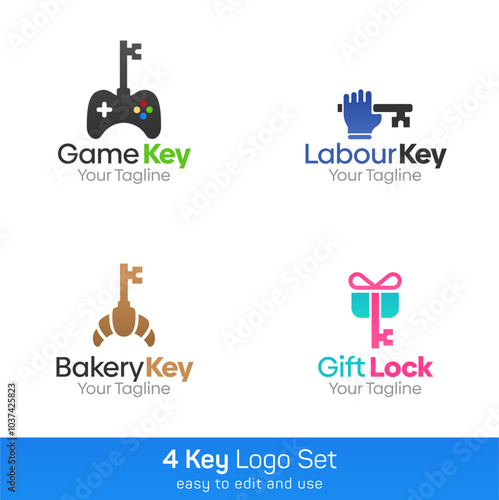 Key Shape Logo Template Set. Good for Business, Agency, Community and Organization