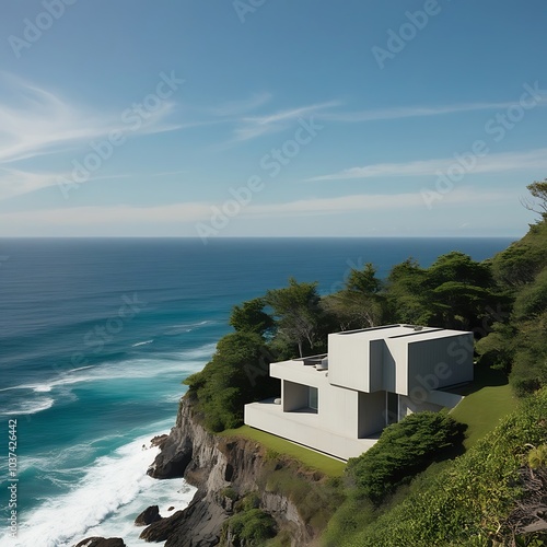 house on the coast of region sea photo