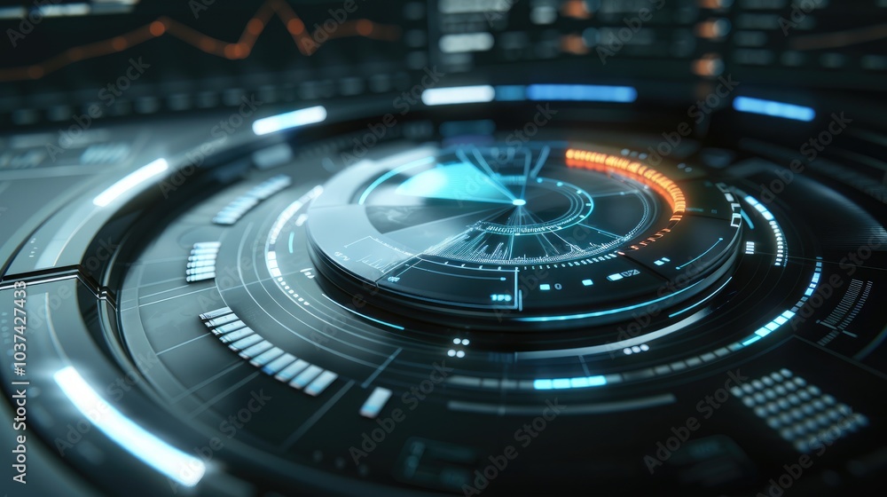 Futuristic Data Interface with Colorful Digital Elements Futuristic Data Interface with Colorful Digital Elements