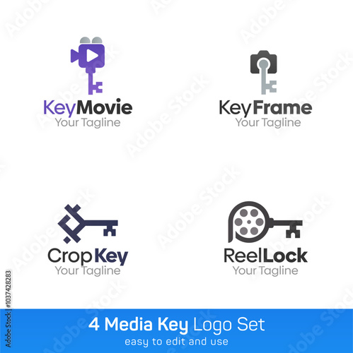 Key Shape Logo Template Set. Good for Business, Agency, Community and Organization