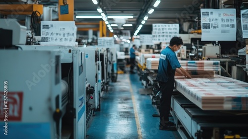 Wallpaper Mural Industrial Printing Process in Manufacturing Facility Torontodigital.ca