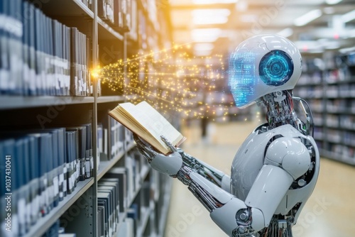 Robot Reading in Library with Digital Interface