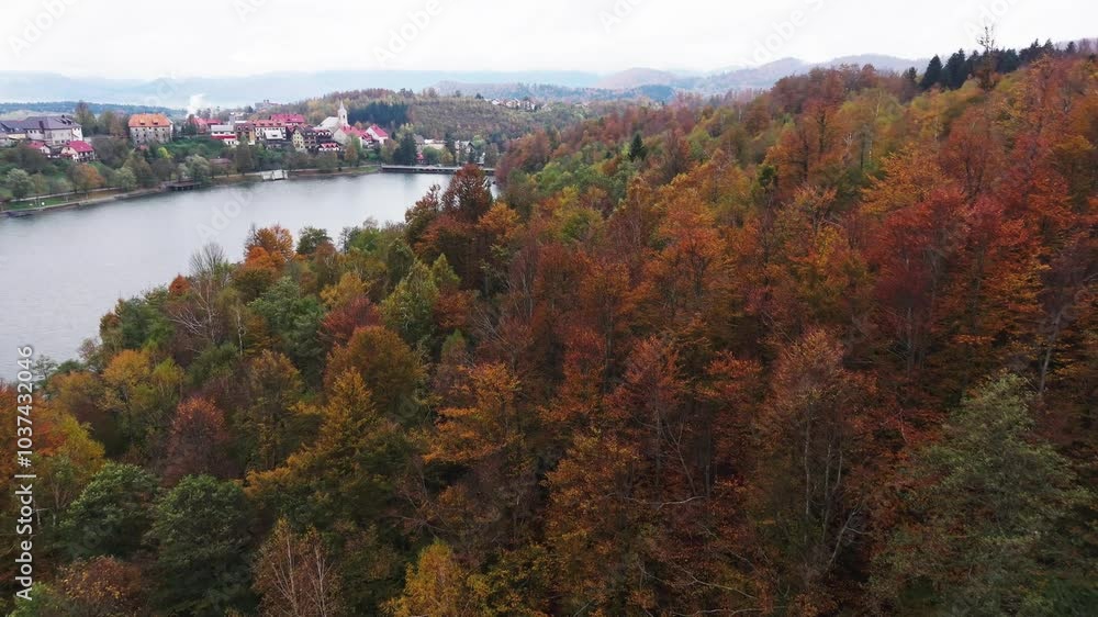 Aerial view of autumn in the mountains Aerial view of autumn in the mountains