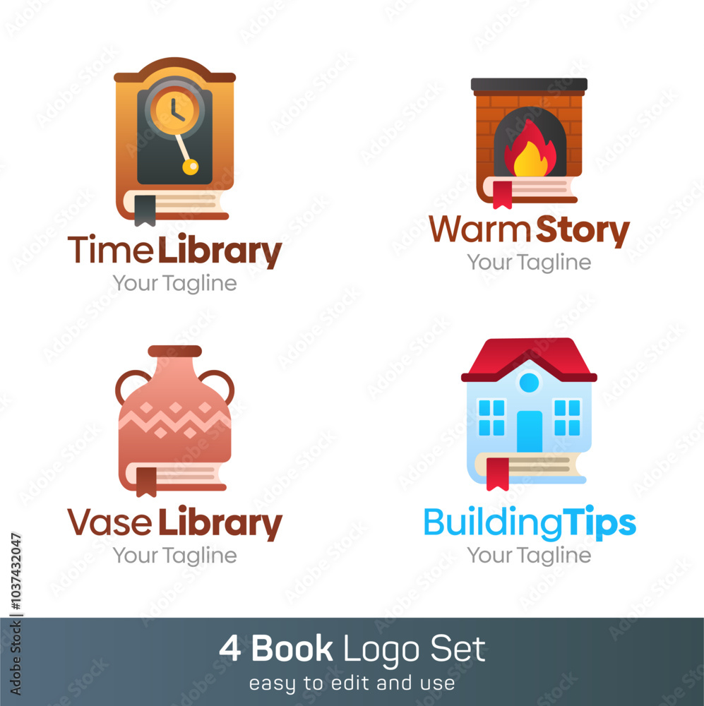 Book Shape Logo Template Set. Good for Business, Agency, Community and Organization Book Shape Logo Template Set. Good for Business, Agency, Community and Organization
