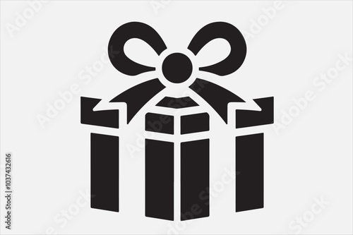 A simple black-and-white icon of a gift box