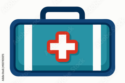 First aid kit vector color omission icon design